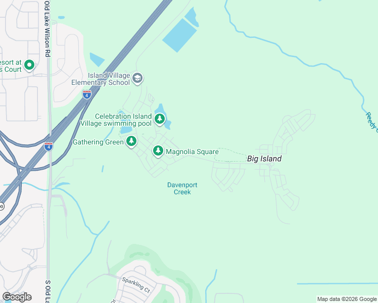 map of restaurants, bars, coffee shops, grocery stores, and more near 1101 Watson Court in Kissimmee
