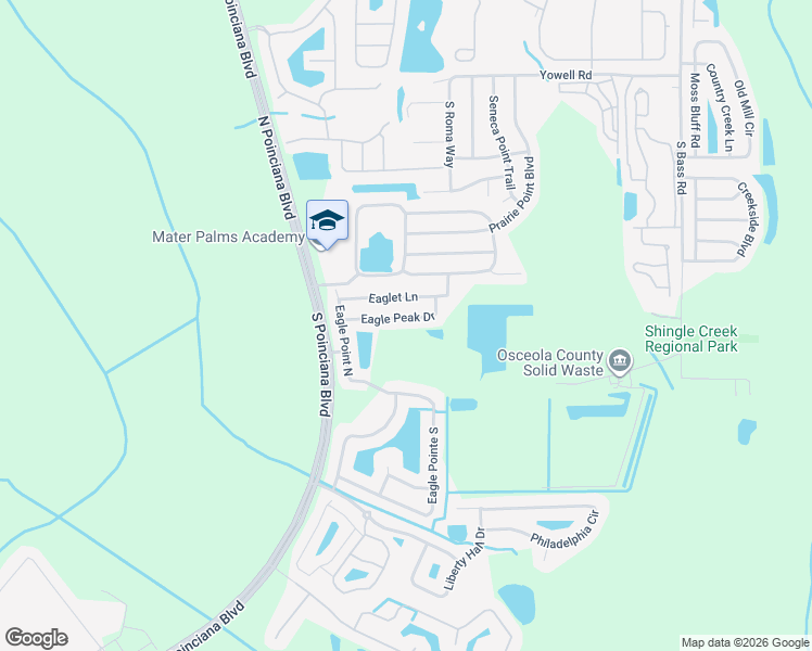 map of restaurants, bars, coffee shops, grocery stores, and more near 4624 Eagle Peak Drive in Kissimmee