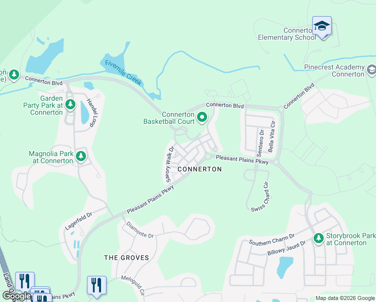 map of restaurants, bars, coffee shops, grocery stores, and more near 21100 Passive Porch Drive in Land O' Lakes