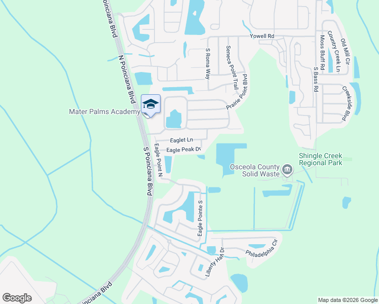 map of restaurants, bars, coffee shops, grocery stores, and more near 4624 Eagle Peak Drive in Kissimmee