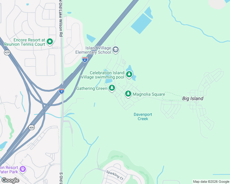 map of restaurants, bars, coffee shops, grocery stores, and more near 727 South Old Lake Wilson Road in Kissimmee