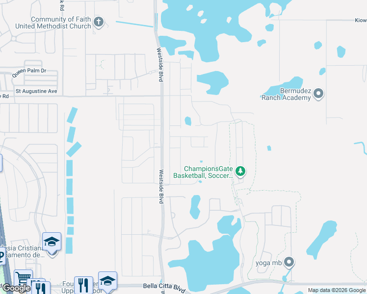 map of restaurants, bars, coffee shops, grocery stores, and more near 661 Drop Shot Drive in Four Corners