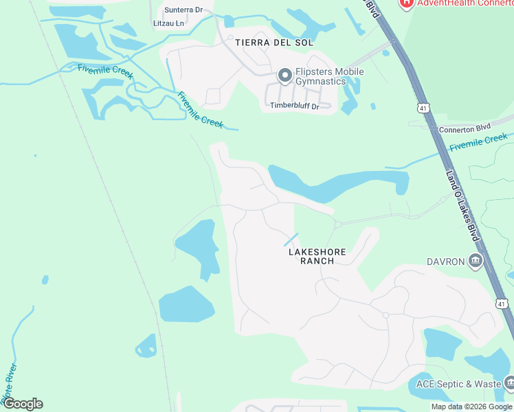 map of restaurants, bars, coffee shops, grocery stores, and more near 8660 Eagle Brook Drive in Land O' Lakes