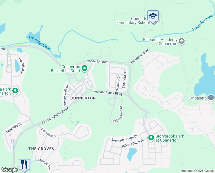 map of restaurants, bars, coffee shops, grocery stores, and more near 8791 Bella Vita Circle in Land O' Lakes