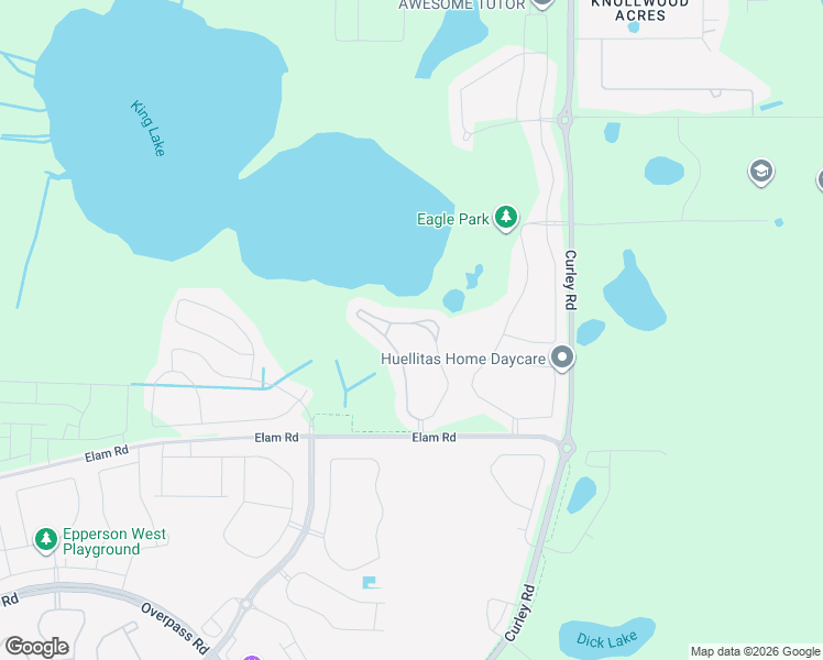 map of restaurants, bars, coffee shops, grocery stores, and more near 8751 Curley Road in Wesley Chapel