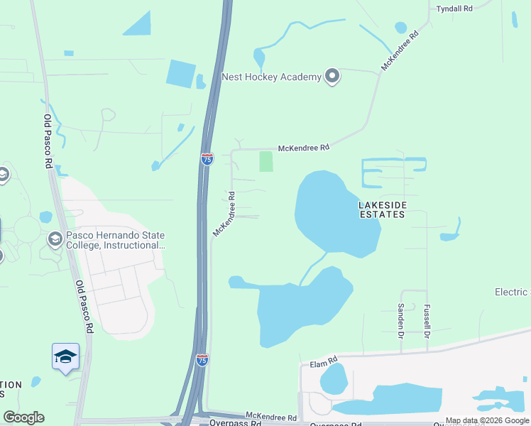 map of restaurants, bars, coffee shops, grocery stores, and more near 8748 McKendree Road in Wesley Chapel