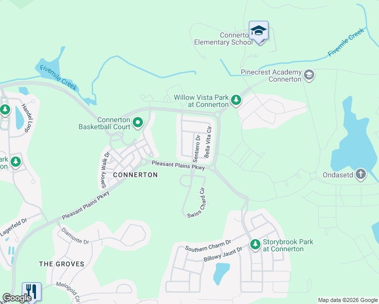 map of restaurants, bars, coffee shops, grocery stores, and more near 8757 Sentiero Drive in Land O' Lakes