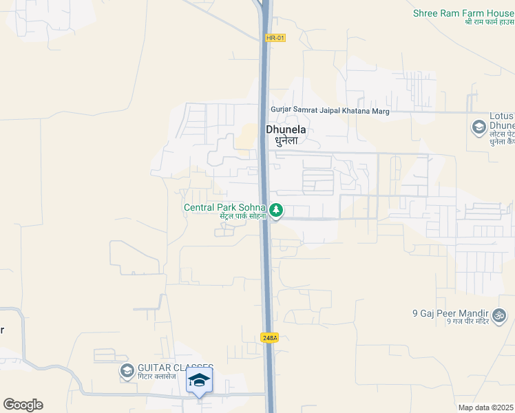 map of restaurants, bars, coffee shops, grocery stores, and more near Sohna - Gurgaon Road in Gurugram