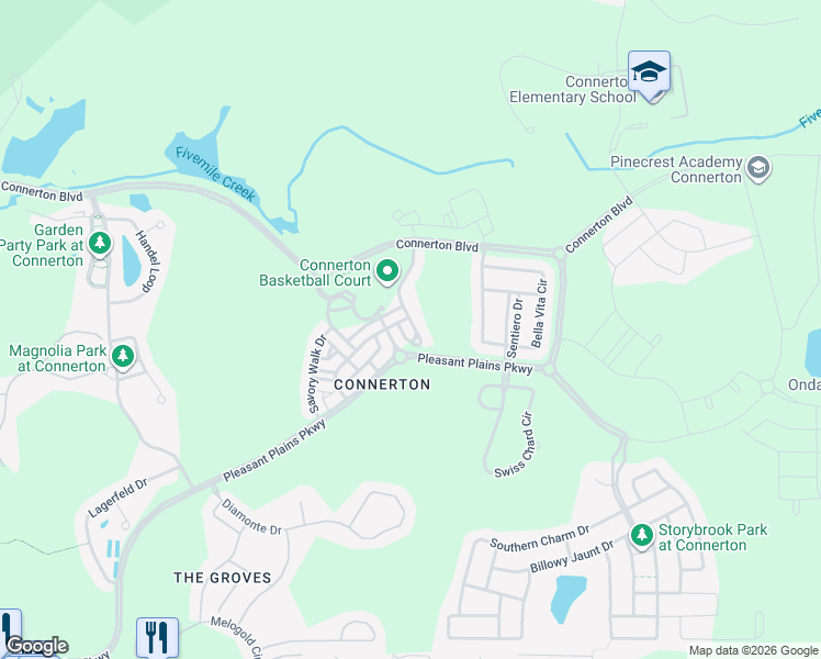 map of restaurants, bars, coffee shops, grocery stores, and more near 8741 Shady Pavillion Court in Land O' Lakes