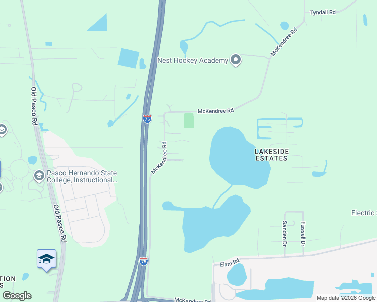 map of restaurants, bars, coffee shops, grocery stores, and more near 8748 McKendree Road in Wesley Chapel