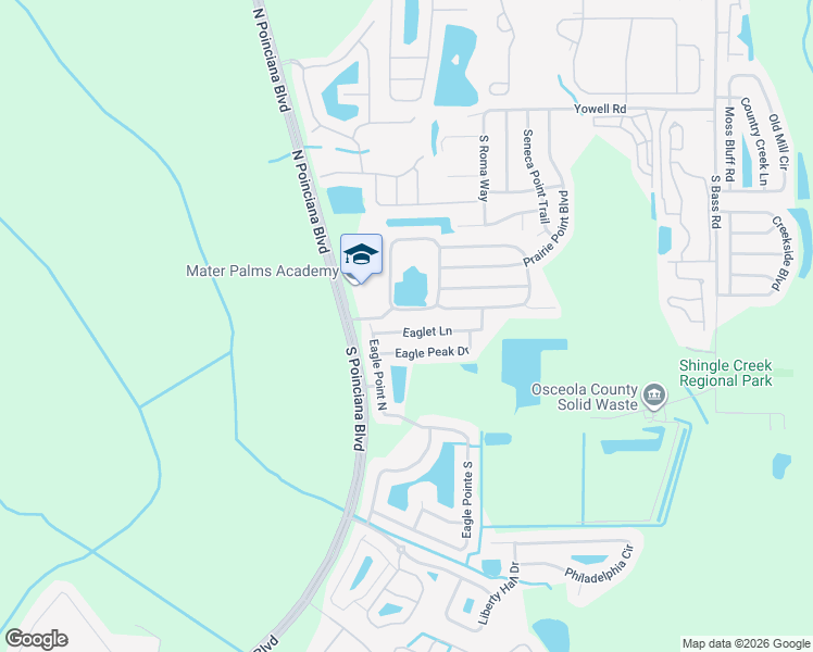 map of restaurants, bars, coffee shops, grocery stores, and more near 4615 Eaglet Lane in Kissimmee