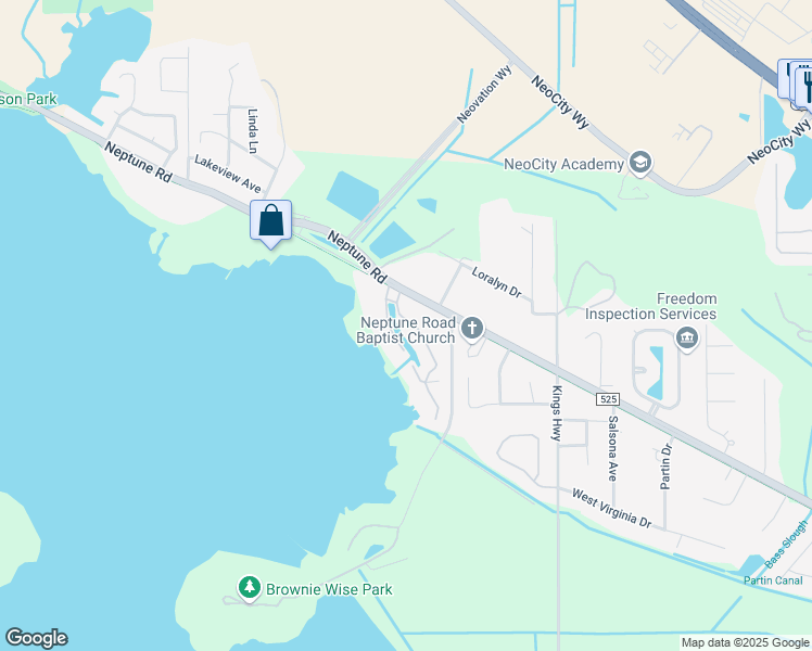 map of restaurants, bars, coffee shops, grocery stores, and more near 700 Shore Drive in Kissimmee