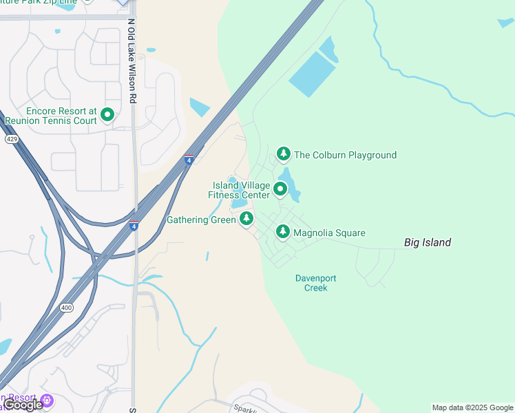 map of restaurants, bars, coffee shops, grocery stores, and more near Interstate 4 in Kissimmee