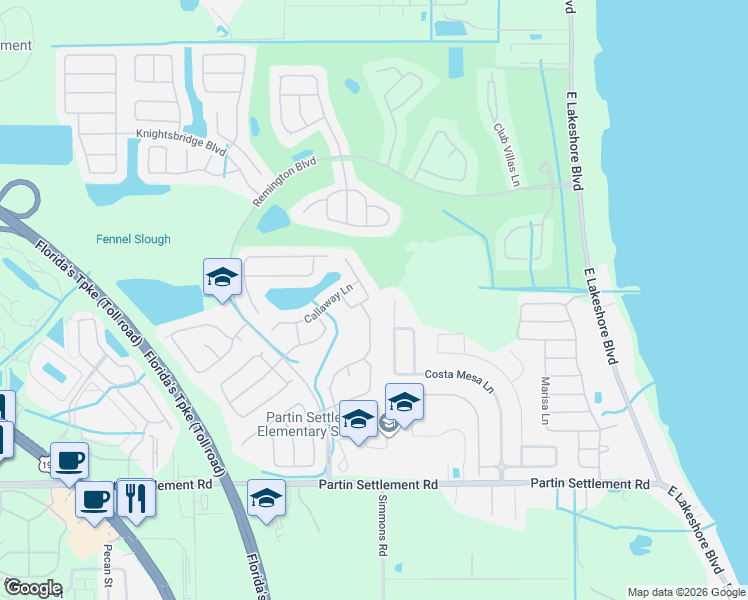 map of restaurants, bars, coffee shops, grocery stores, and more near 622 Chadbury Way in Kissimmee