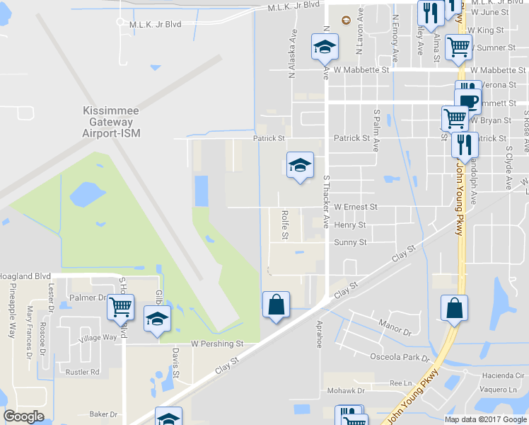 map of restaurants, bars, coffee shops, grocery stores, and more near 703 Jenkins Street in Kissimmee