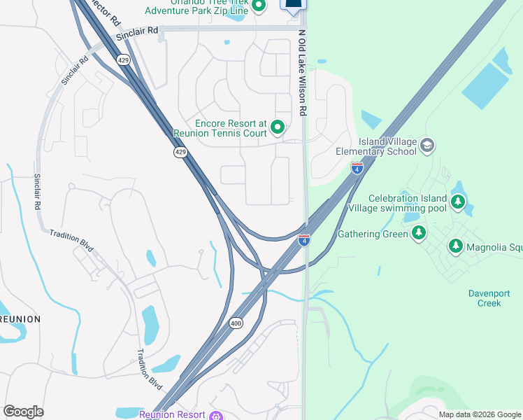 map of restaurants, bars, coffee shops, grocery stores, and more near 320 Southfield Street in Kissimmee