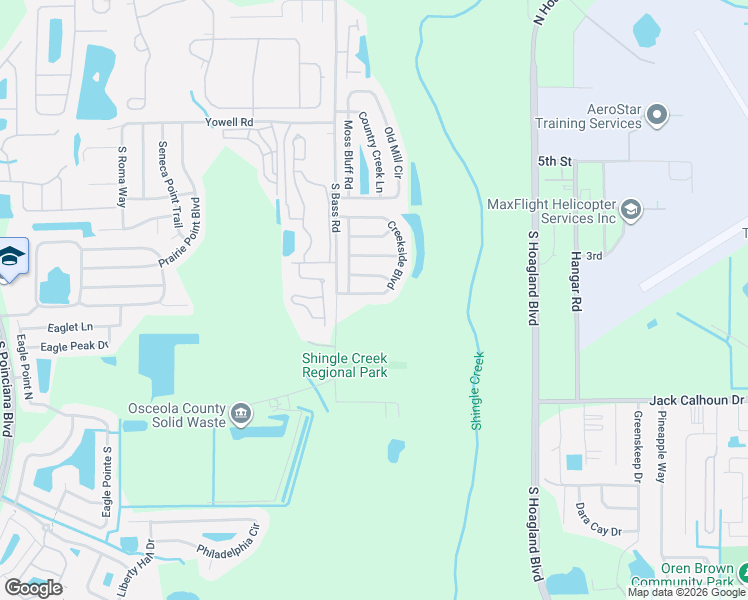 map of restaurants, bars, coffee shops, grocery stores, and more near 4312 Bayside Drive in Kissimmee