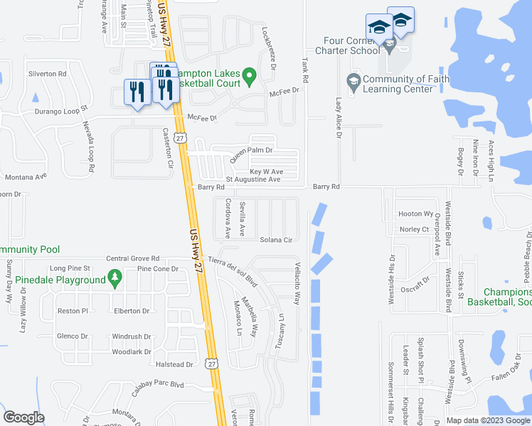 map of restaurants, bars, coffee shops, grocery stores, and more near 149 Hypolita Avenue in Davenport