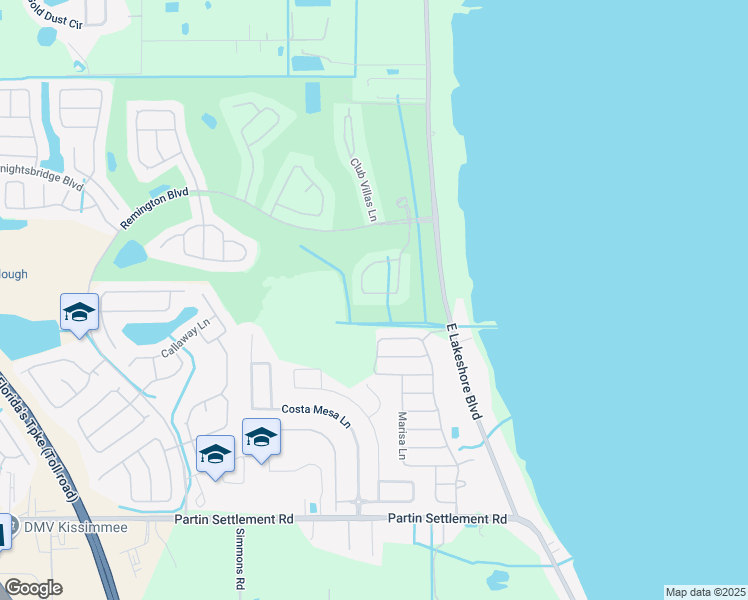map of restaurants, bars, coffee shops, grocery stores, and more near 223 Strathmore Circle in Kissimmee