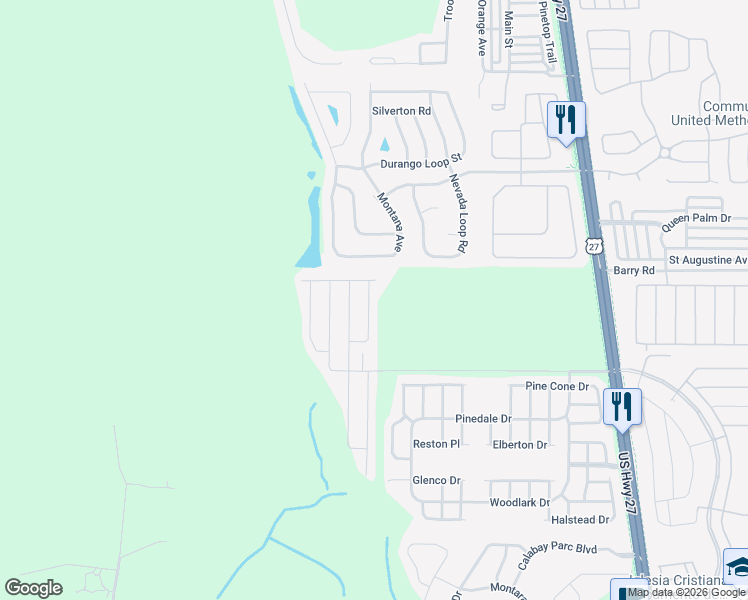 map of restaurants, bars, coffee shops, grocery stores, and more near 965 Shady Tree Lane in Davenport