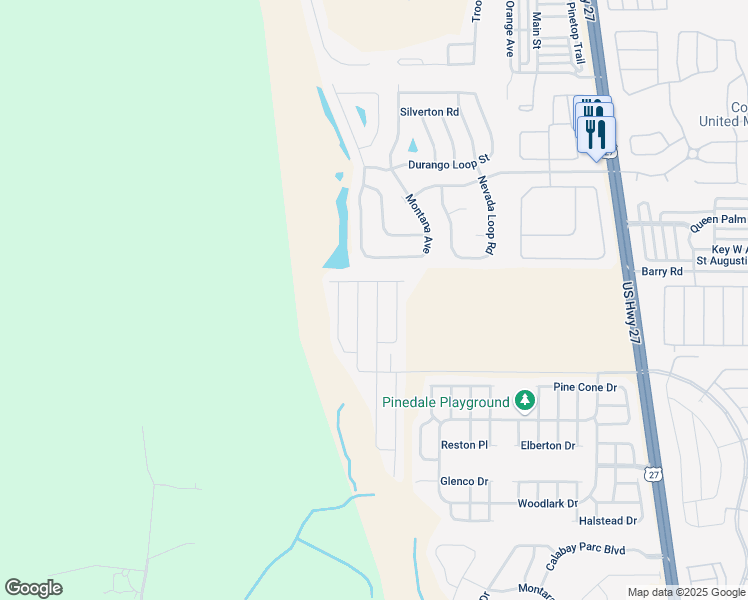 map of restaurants, bars, coffee shops, grocery stores, and more near 129 Sunny Day Way in Davenport