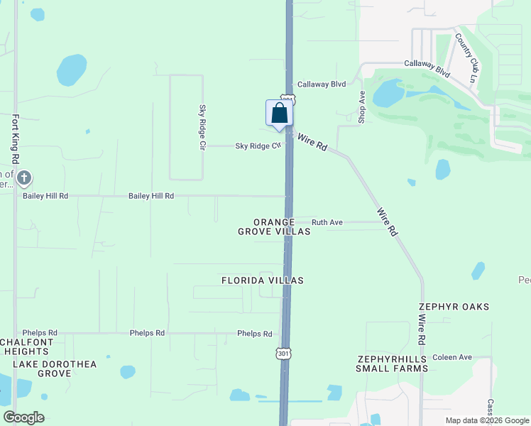 map of restaurants, bars, coffee shops, grocery stores, and more near 37902 Wicklow Avenue in Zephyrhills