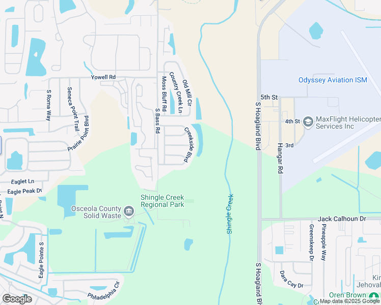 map of restaurants, bars, coffee shops, grocery stores, and more near 4356 Creekside Boulevard in Kissimmee