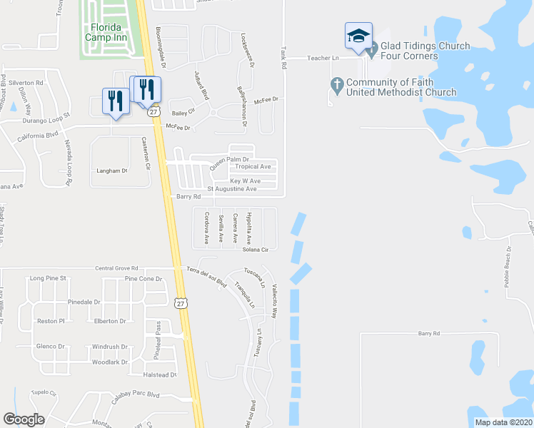 map of restaurants, bars, coffee shops, grocery stores, and more near 141 Saragossa Avenue in Davenport