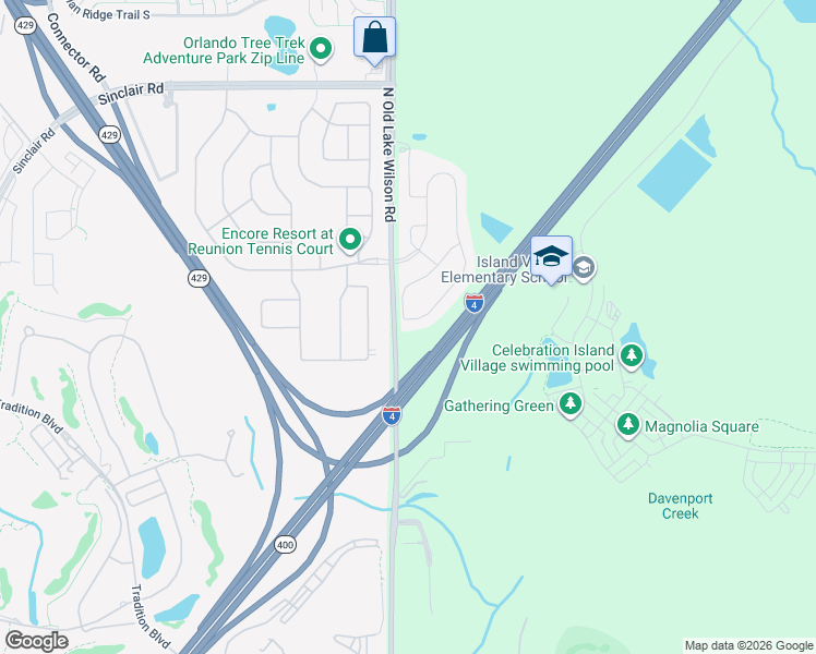 map of restaurants, bars, coffee shops, grocery stores, and more near 7441 Marker Avenue in Kissimmee
