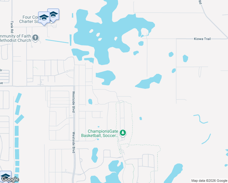 map of restaurants, bars, coffee shops, grocery stores, and more near 8845 Cruden Bay Court in Four Corners