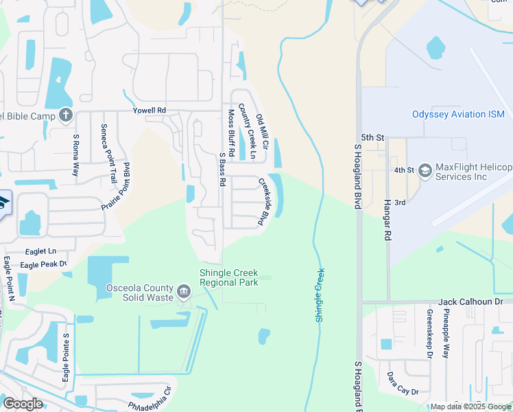 map of restaurants, bars, coffee shops, grocery stores, and more near 4341 Creekside Boulevard in Kissimmee