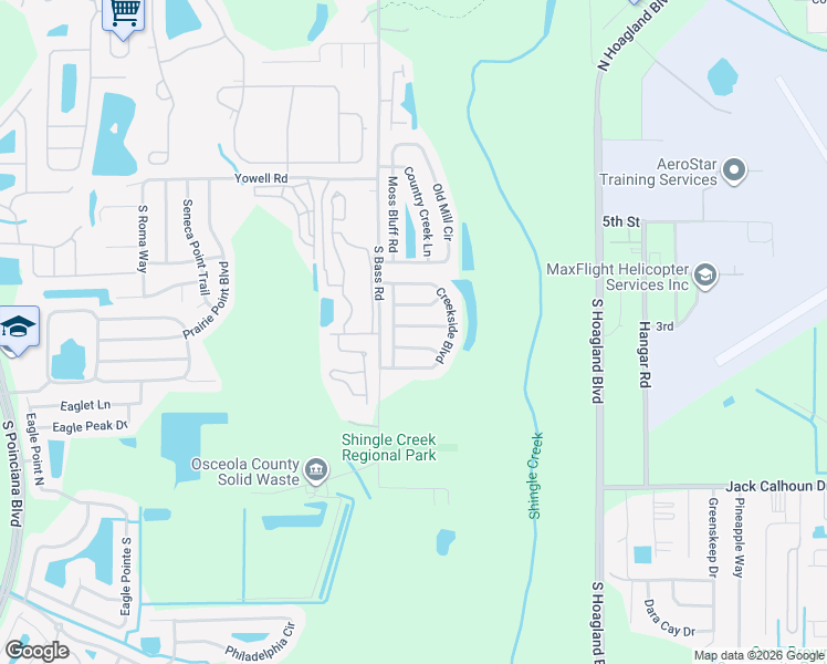 map of restaurants, bars, coffee shops, grocery stores, and more near 4312 Bay Brook Drive in Kissimmee