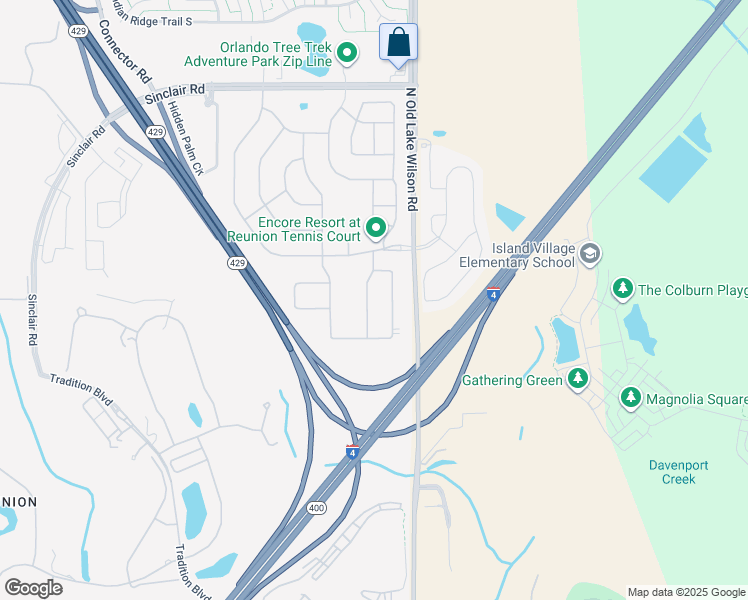map of restaurants, bars, coffee shops, grocery stores, and more near 264 Auburn Avenue in Kissimmee