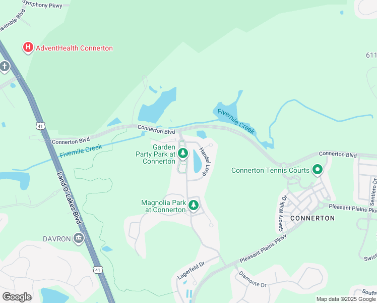 map of restaurants, bars, coffee shops, grocery stores, and more near 8938 Westerland Drive in Land O' Lakes