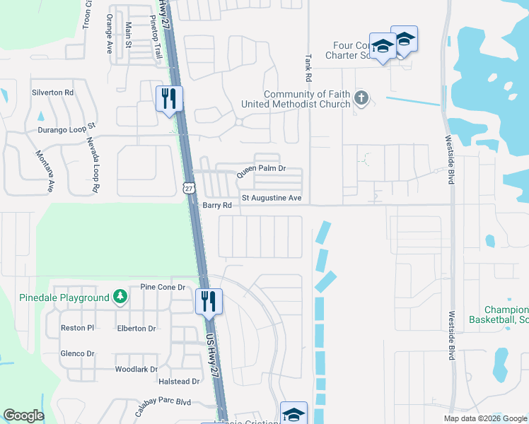 map of restaurants, bars, coffee shops, grocery stores, and more near 515 Saint Augustine Avenue in Davenport