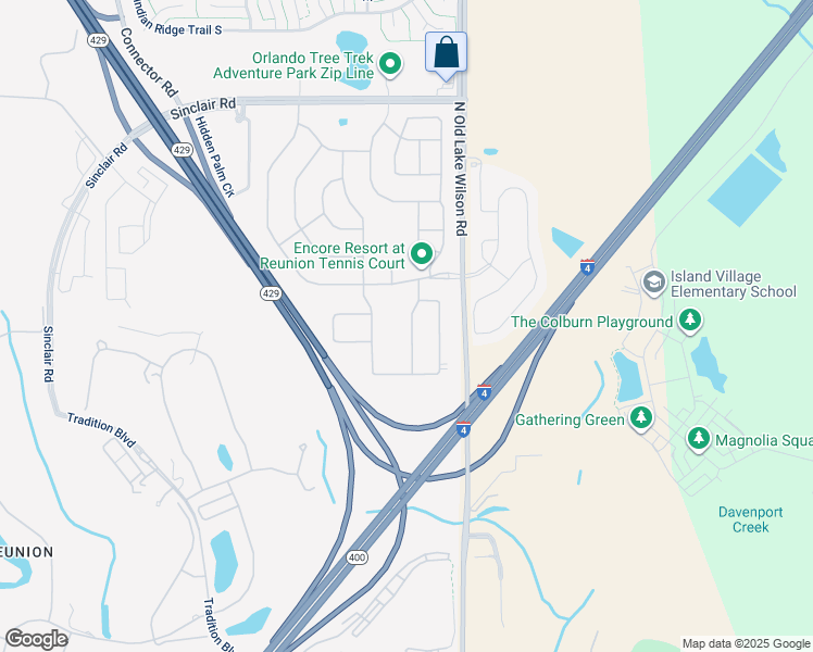 map of restaurants, bars, coffee shops, grocery stores, and more near 264 Auburn Avenue in Kissimmee