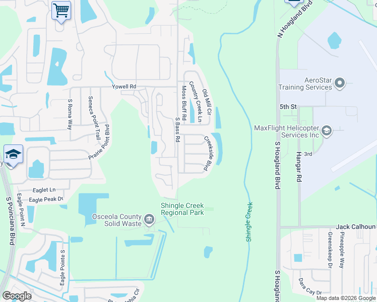 map of restaurants, bars, coffee shops, grocery stores, and more near 4312 Bay Brook Drive in Kissimmee