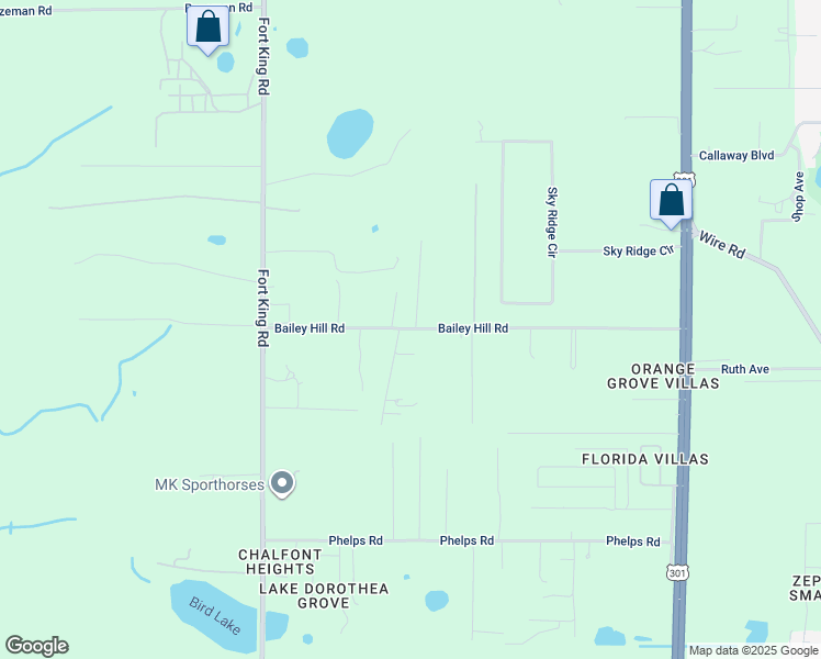 map of restaurants, bars, coffee shops, grocery stores, and more near 37320 Bailey Hill Road in Dade City