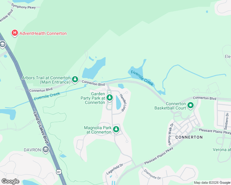 map of restaurants, bars, coffee shops, grocery stores, and more near 8963 Handel Loop in Land O' Lakes