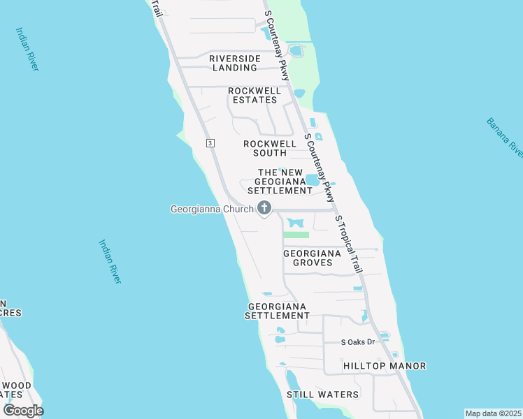 map of restaurants, bars, coffee shops, grocery stores, and more near 3900 County Road 3 in Merritt Island
