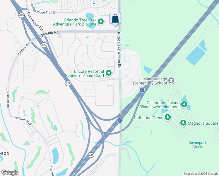 map of restaurants, bars, coffee shops, grocery stores, and more near 264 Auburn Avenue in Kissimmee