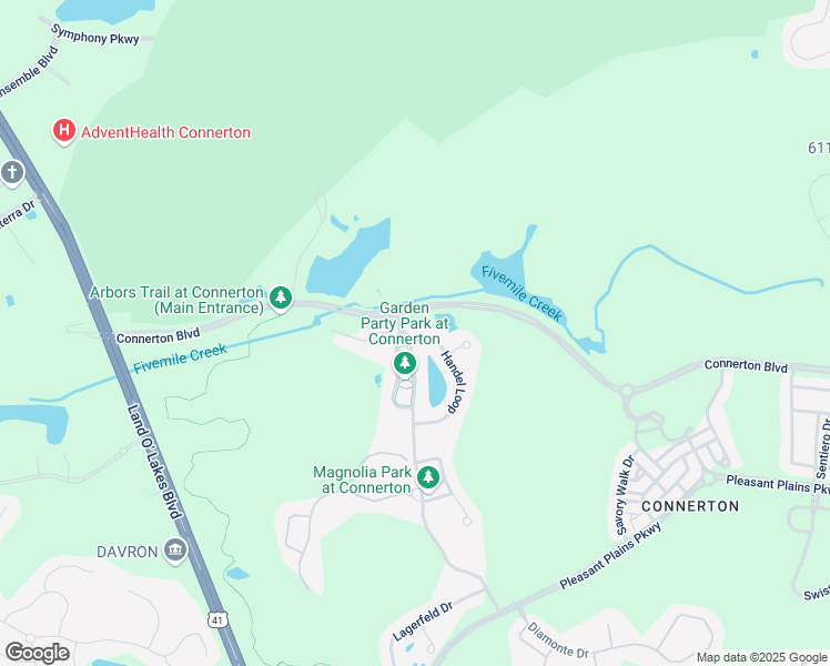 map of restaurants, bars, coffee shops, grocery stores, and more near 8980 Handel Loop in Land O' Lakes