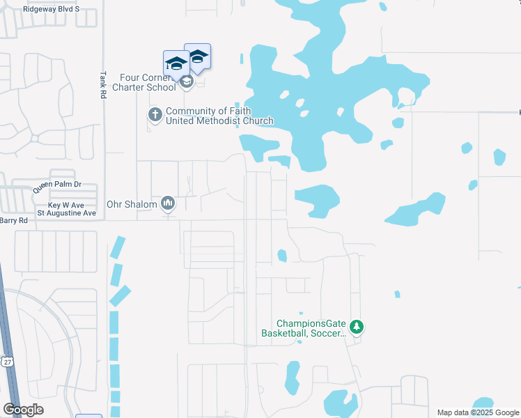 map of restaurants, bars, coffee shops, grocery stores, and more near Unnamed Road in Kissimmee