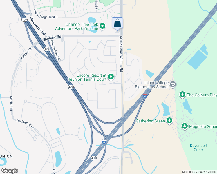 map of restaurants, bars, coffee shops, grocery stores, and more near 208 Auburn Avenue in Kissimmee