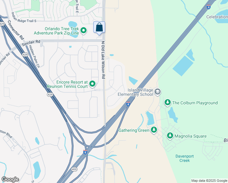 map of restaurants, bars, coffee shops, grocery stores, and more near 7586 Marker Avenue in Kissimmee