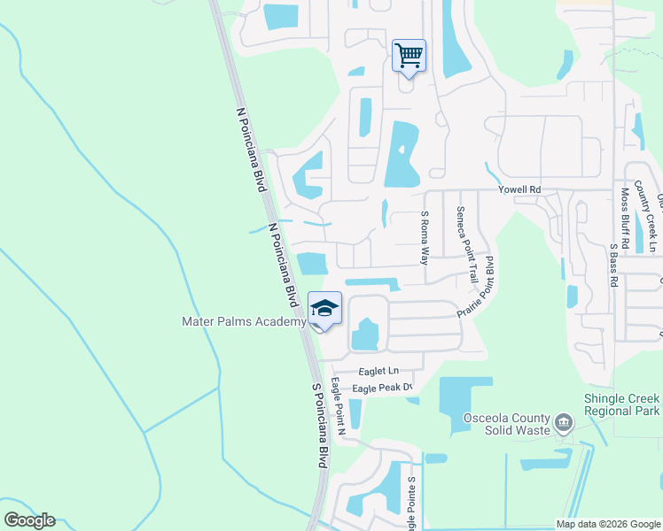 map of restaurants, bars, coffee shops, grocery stores, and more near 158 Hideaway Beach Lane in Kissimmee