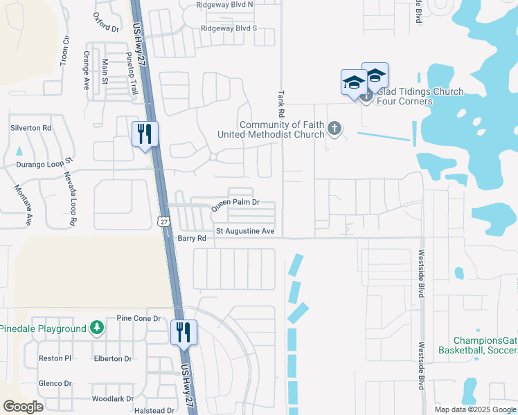 map of restaurants, bars, coffee shops, grocery stores, and more near 632 Tropical Avenue in Davenport