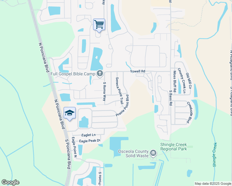 map of restaurants, bars, coffee shops, grocery stores, and more near 4509 Alaqua Trail in Kissimmee