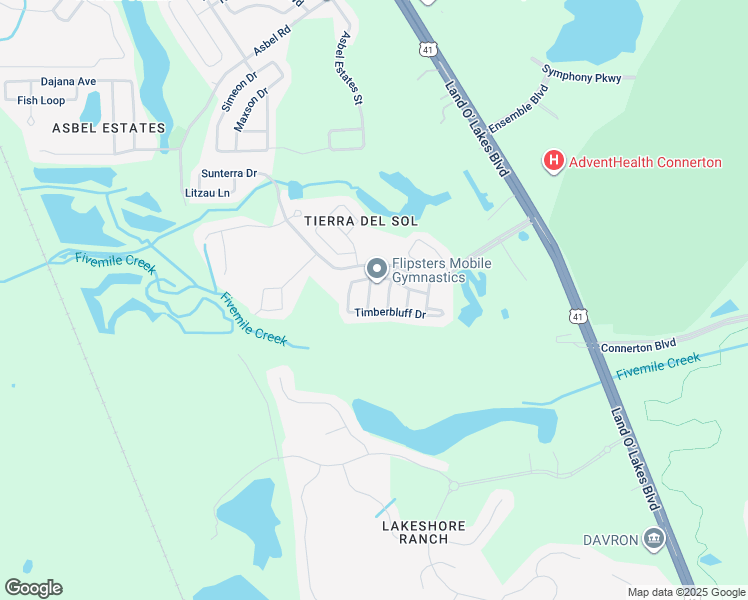 map of restaurants, bars, coffee shops, grocery stores, and more near 9122 Bell Rock Place in Land O' Lakes