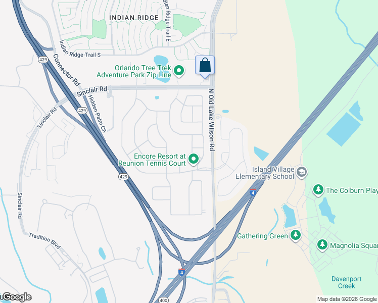 map of restaurants, bars, coffee shops, grocery stores, and more near 240 Clawson Way in Kissimmee